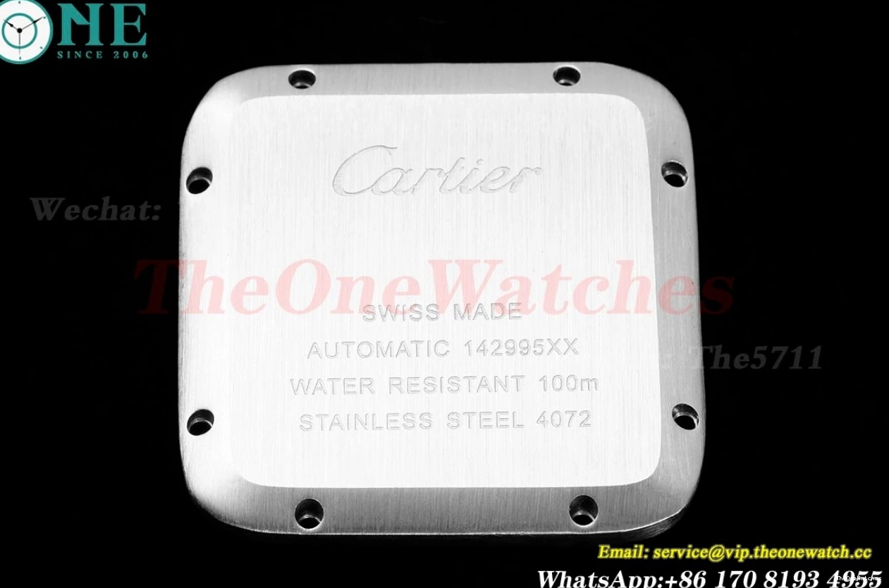 SS Silver MY9015 Santos Dial XL AMG Mens 40mm SS 100 RG 1202